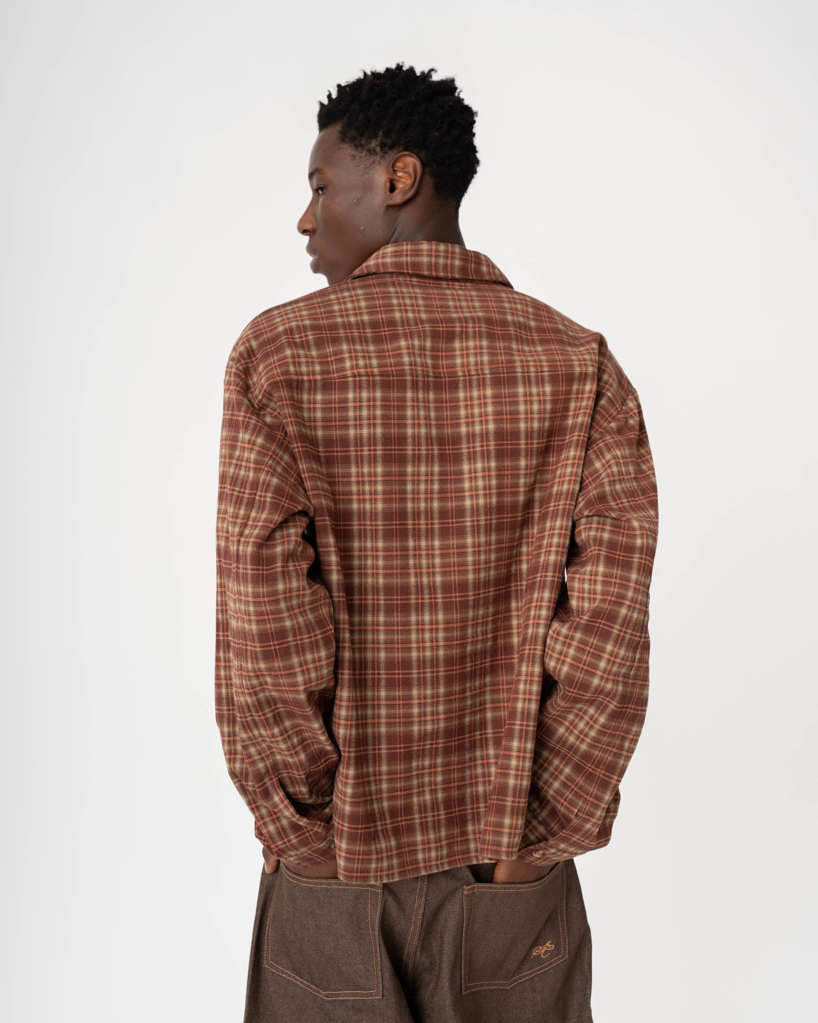Checked Flannel shirt bordeaux